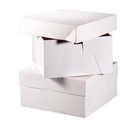 CLUB GREEN 10" CAKE SQ. BOX WHITE 254X254X152MM, Card, 25.6 x 25.6 x 8.5 cm