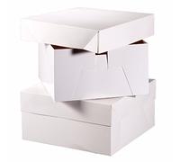 CLUB GREEN 16" CAKE SQ. BOX WHITE 406X406X152MM, Card, 40.6 x 40.6 x 10 cm