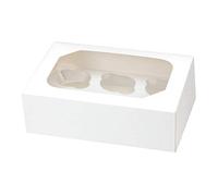 CLUB GREEN 2 PIECE CUPCAKE BOX WHITE 175X100X75, Card, 26.4 x 19.8 x 2.2 cm