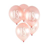 CLUB GREEN 5 Rose Gold Number 18 Balloons, 2 x 13.7 cm