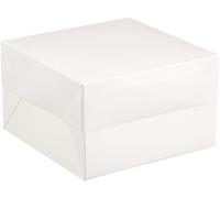 CLUB GREEN 8" CAKE SQ. BOX WHITE 200X200X130MM, Card, 20 x 20 x 10 cm