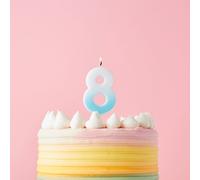 Club Green Blue Ombre Number '8' Celebration Candle Club Green Blue