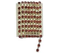 CLUB GREEN BURGUNDY DIAMANTÉ ON SILVER CHAIN (1MT), Metal, 15.4 x 13.2 x 1.65 cm
