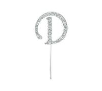 CLUB GREEN DIAMANTÉ Letter D 4.5CM ON STEM, Metal, Silver, 22 x 8.8 x 1.1 cm