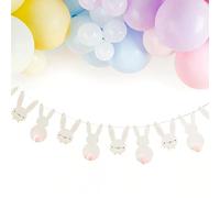 Club Green Easter Bunny Pom Pom Garland, Rabbit Party Bunting, Cute Rabbit Hanging Decoration, Easter Egg Hunt Decoration, 2m