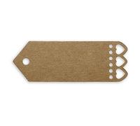 CLUB GREEN G/Tags BRN/Craft with Hearts Edge 70X25MM(10), Card, Brown, 16.5 x 8 x 2 cm