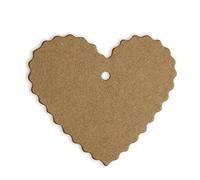 CLUB GREEN G/Tags BRN/Kraft Heart SCAL/Edge 70X70MM(10), Card, Brown, 16 x 11 x 3.5 cm