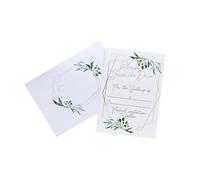 Club Green Geometric Greenery Save The Date Cards & Envelopes - Pack of 25 in Green Club Green Green