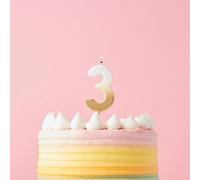 Club Green Gold Ombre Number '3' Celebration Candle Club Green Gold