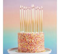 Club Green Gold Ombre Tall Skinny Celebration Candles - Pack of 12 Club Green Gold
