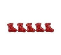 CLUB GREEN HOLOGR.RED Xmas Stocking Rib.25X2MT, Fabric, Red, 24.2 x 13.2 x 1.1 cm