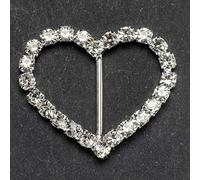 CLUB GREEN LG.DIAMANTÉ Heart VERT.BAR 2.5X2CM, Metal, Silver, 15.4 x 8.8 x 1.1 cm