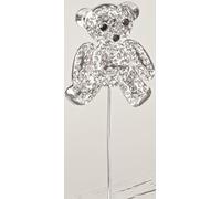 CLUB GREEN LG DIAMANTÉ T/Bear ON STEM 50X60MM, Metal, Silver, 33 x 17.6 x 2.2 cm