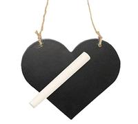 CLUB GREEN LG.Wooden Blackboard Heart Chalk 115X95MM, Wood, Black, 17 x 14.5 x 6.5 cm