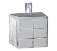 CLUB GREEN Made UP Piece Cake Box WH/Gold 95X60X24MM, Card, White, 23.1 x 23.1 x 23.65 cm