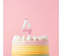 Club Green Pink Ombre Number '4' Celebration Candle Club Green Pink