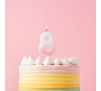Club Green Pink Ombre Number '8' Celebration Candle Club Green Pink