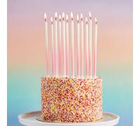 Club Green Pink Ombre Tall Skinny Celebration Candles - Pack of 12 Club Green Pink
