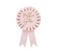 Club Green Pink & Rose Gold Mother of the Groom Rosette Badge - Hen Party