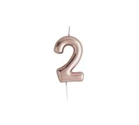 CLUB GREEN Rose Gold Number 2 Candle, 1.5 x 16.5 x 8 cm