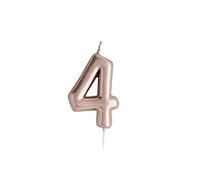 CLUB GREEN Rose Gold Number 4 Candle, 1.5 x 16.5 x 8 cm