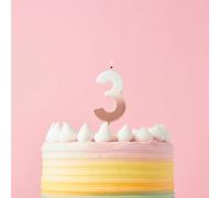 Club Green Rose Gold Ombre Number '3' Celebration Candle Club Green Gold