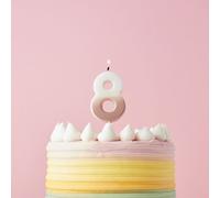 Club Green Rose Gold Ombre Number '8' Celebration Candle Club Green Gold