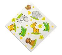 CLUB GREEN Serviette Jungle Animal 3 Layer 250X250, PAPER, White, 12.5 x 12.5 x 2 cm