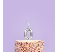 Club Green Silver Number '0' Celebration Candle Club Green Silver