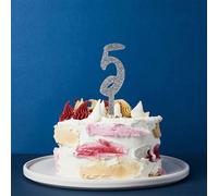 Club Green Silver Number '5' Glitter Acrylic Cake Topper Club Green Silver
