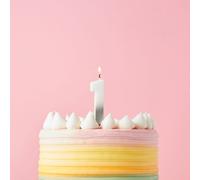 Club Green Silver Ombre Number '1' Celebration Candle Club Green Silver