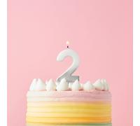Club Green Silver Ombre Number '2' Celebration Candle Club Green Silver