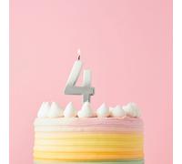 Club Green Silver Ombre Number '4' Celebration Candle Club Green Silver