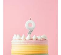 Club Green Silver Ombre Number '9' Celebration Candle Club Green Silver