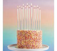 Club Green Silver Ombre Tall Skinny Celebration Candles - Pack of 12 Club Green Silver