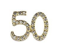 CLUB GREEN SM.DIAMANTÉ 50TH ON GOLD 20X20MM, Metal, 22 x 8.8 x 1.1 cm