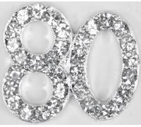 CLUB GREEN SM.DIAMANTÉ 80TH ON SILVER 20X20MM, Metal, 22 x 8.8 x 1.1 cm