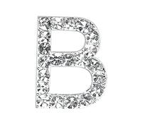 CLUB GREEN SM DIAMANTÉ Letter B 20MM, Metal, Silver, 2 x 2 x 2 cm