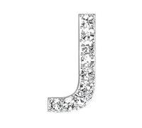 CLUB GREEN SM DIAMANTÉ Letter J 20MM, Metal, Silver, 2 x 2 x 2 cm