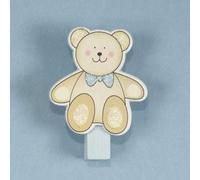 CLUB GREEN Wooden Pegs Teddy Bear, Blue, 4 pegs in each pack