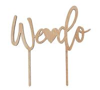 CLUB GREEN Wooden WE DO Cake Topper, 19 x 0.5 x 18 cm