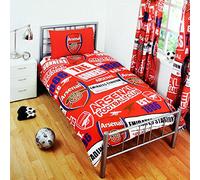 Arsenal Single Duvet Set Multicoloured Patch Design Football Logo
