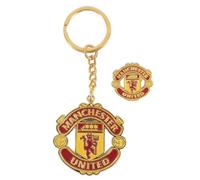 Club Licensed Man Utd Crest Keyring & Badge Set - One Size