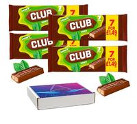 Club Mint Chocolate Multi Bars Pack (7 x 22g) 154g - Milk Chocolate Flavour Covered Biscuit Bars with a Mint Flavoured Cream - mct (4 x Packs)