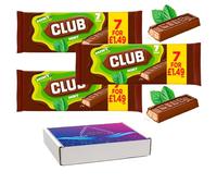Club Mint Chocolate Multi Bars Pack (7 x 22g) 154g - Milk Chocolate Flavour Covered Biscuit Bars with a Mint Flavoured Cream - mct (3 x Packs)