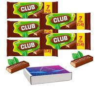 Club Mint Chocolate Multi Bars Pack (7 x 22g) 154g - Milk Chocolate Flavour Covered Biscuit Bars with a Mint Flavoured Cream - mct (5 x Packs)