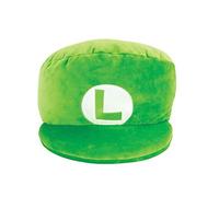 TOMY T12962 Mocchi Green Luigi Hat Plush 40 cm, Nintendo & Mario Merchandise Bedroom Accessories, Super Soft Toy for Boys and Girls, Mario Cushion Suitable from 3 Years, 14.5in x 7.25in