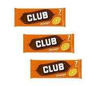 Club Orange Flavoured Cream Filled Biscuit Bars with Chocolate Coating, Vegetarian, No Artificial Colours, 7 Pieces, 154g,Pack Of 3