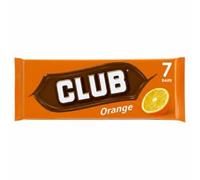 Club Orange Flavoured Cream Filled Biscuit Bars with Chocolate Coating, Vegetarian, No Artificial Colours, 7 Pieces, 154g