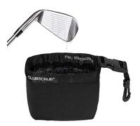 Club Scrub Black Golf Club and Golf Ball Cleaning Bag, Waterproof Liner, Neoprene Exterior, Detachable Clip, Machine Washable, Cleans Club Grooves